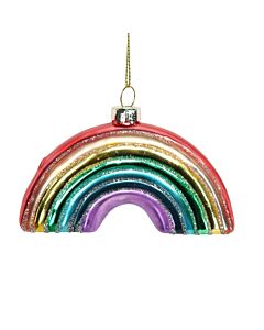 Gisela Graham Painted Glass Rainbow Glass Decorartion 10cm